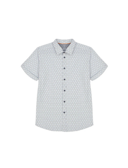 Robert Graham Men's Avalon Short Sleeve Shirt – front view of vibrant designer button-down with abstract print and tailored fit