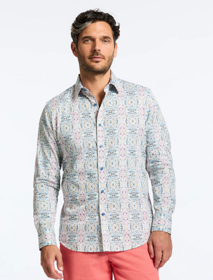 Robert Graham Men's Gomera Long Sleeve Button Down – designer shirt with colorful floral print, tailored fit, and premium cotton fabric