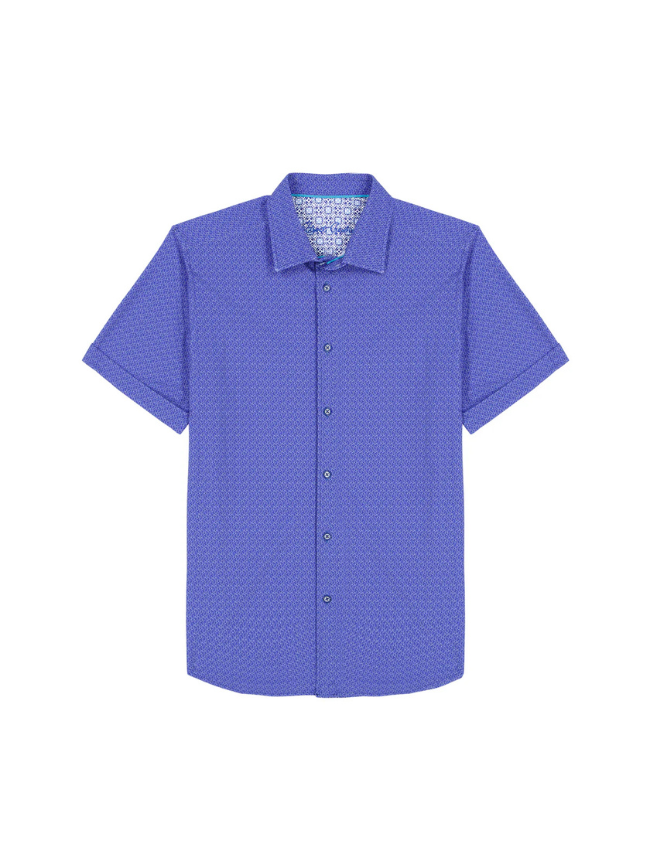 Robert Graham Men's Pidmont Short Sleeve Button Down – bold patterned designer shirt with modern fit and premium cotton construction