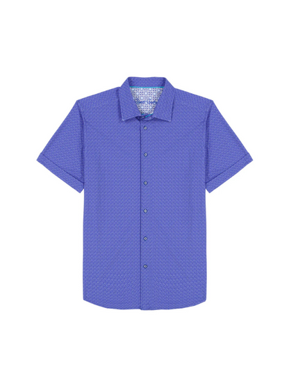 Robert Graham Men's Pidmont Short Sleeve Button Down – bold patterned designer shirt with modern fit and premium cotton construction