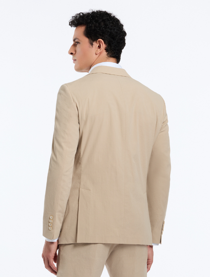 Back of Rayburn Tan Blazer – designer men's blazer with structured fit and premium craftsmanship.