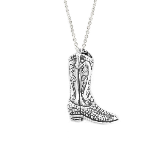 Kabana Sterling Silver Alligator Skin Boot Pendant