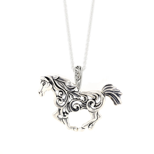 Kabana Sterling Silver Artistic Horse Pendant