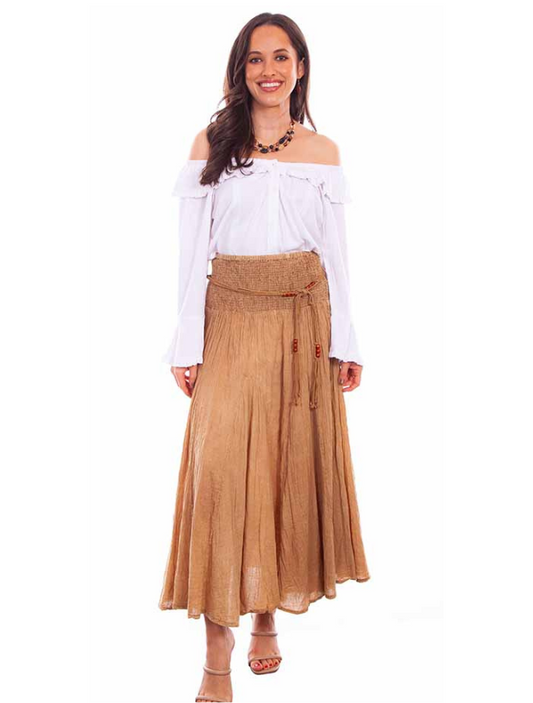 Scully women’s gathered waist maxi skirt – western-style long skirt with flowy silhouette, lightweight fabric, and vintage-inspired design.