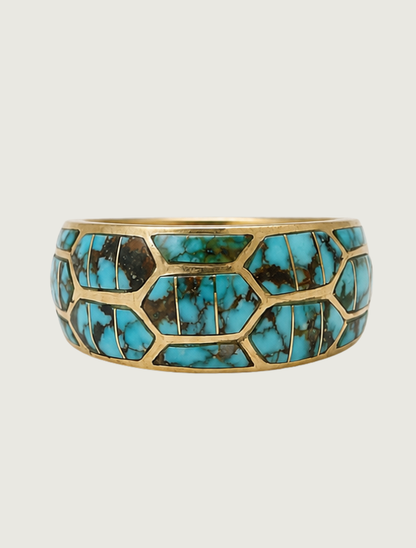 14K Yellow Gold Turquoise Ring
