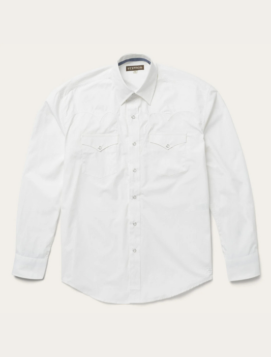 White button-up shirt on a light gray background