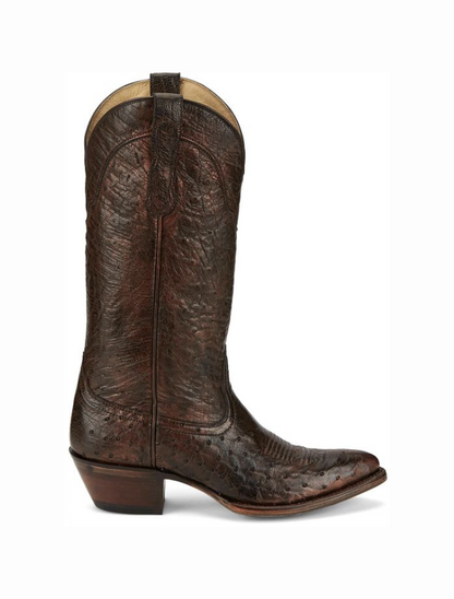 Tony Lama Women's Lenora 13" Smooth Ostrich Cowgirl Boots in Copper side shot of the cowboy boots 