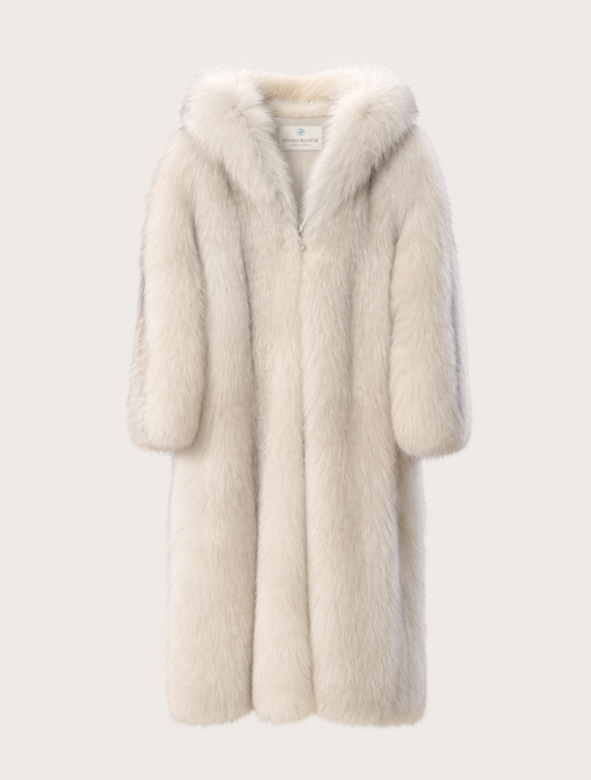 Pinto Ranch Arctic Ice Fox Fur Coat