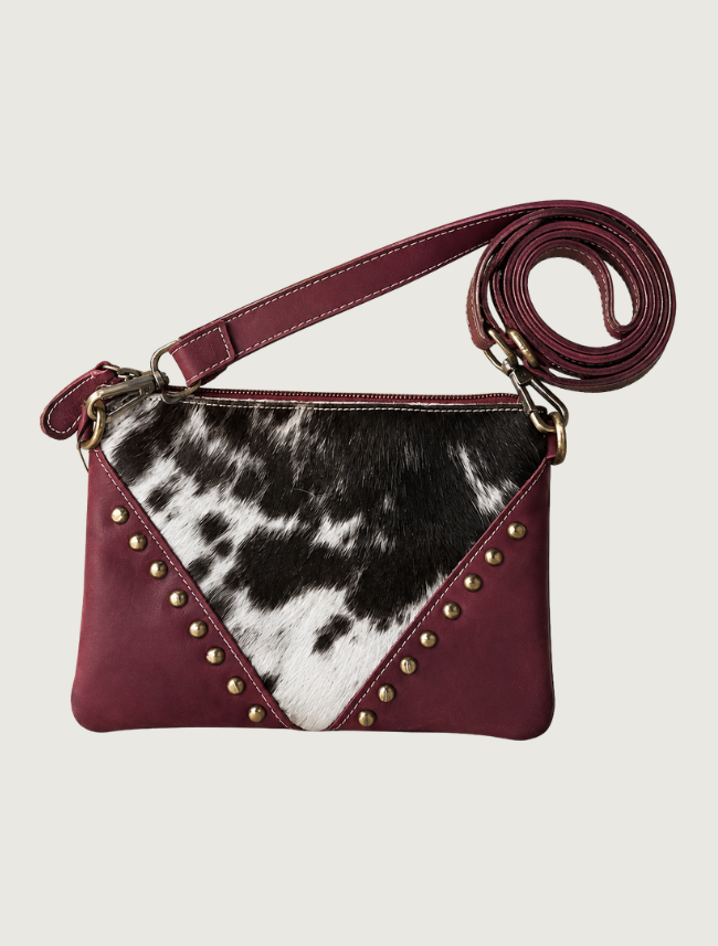 Mavericks Studded Leather & Cowhide Crossbody Bag