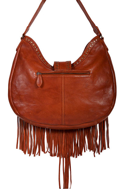 Scully Leather Fringe Studded Handbag