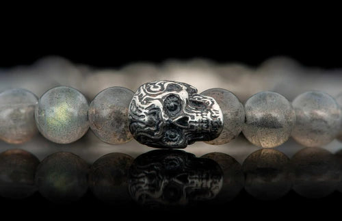 William Henry Beaded Crescent Bracelet With Sterling Silver & labradorite