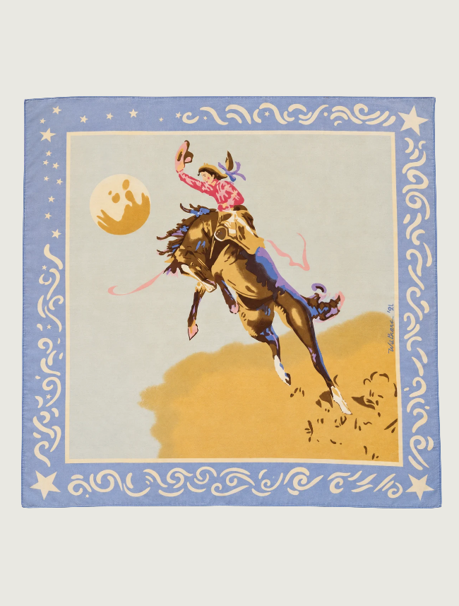 Wyoming Traders Limited Edition Blake Blue Cowgirl Silk Wild Rag by Teal Blake