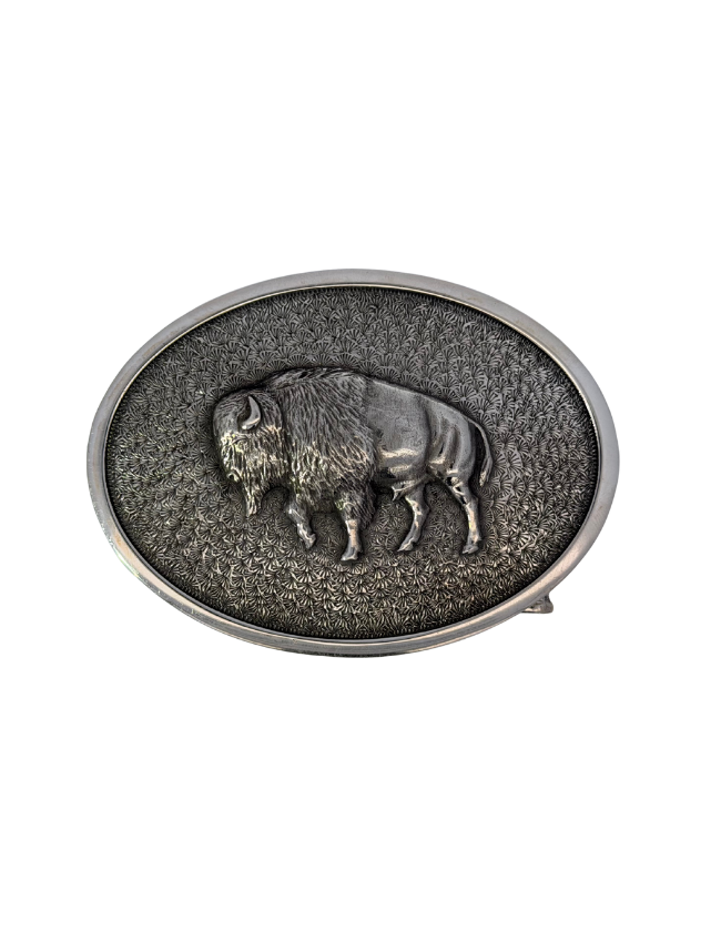Max Lang Sterling Silver Buffalo Oval Belt Buckle