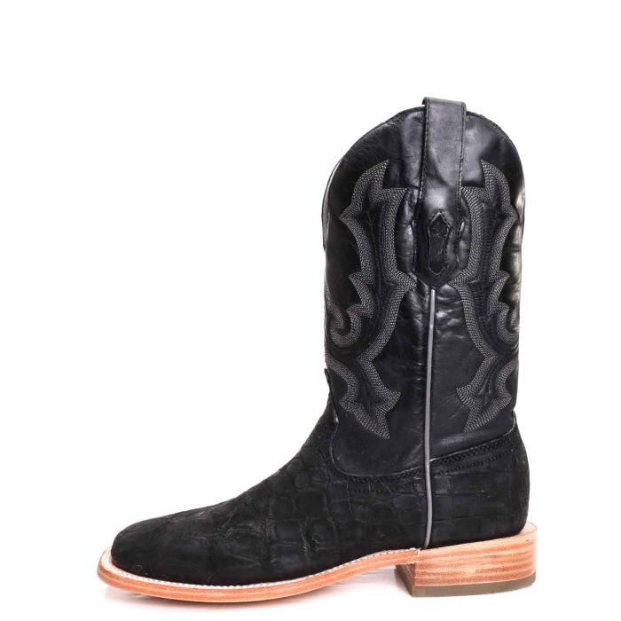 Matte Black Alligator Cowboy Boots