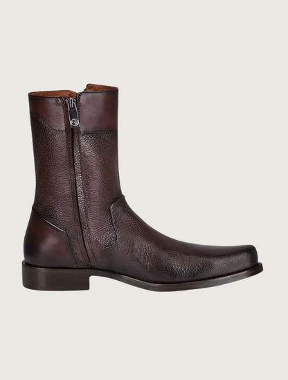 Cuadra Deer Cowboy Dress Boots in Dark Brown