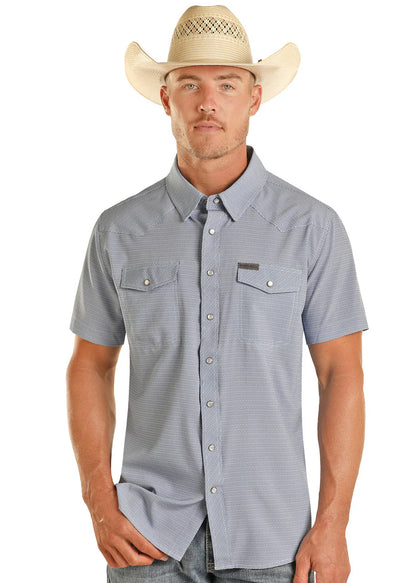 Men's 2 Pocket Geo Print Snap Western Shirts