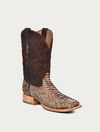 Corral Men's Genuine Lamb & Python Square Toe Cowboy Boot