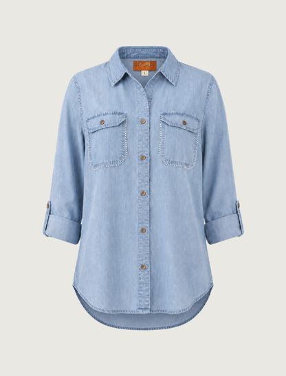 Scully Women's X Stitch Shirt with Lace Up Back