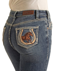 Rock & Roll Denim Horse Embroidery Jeans