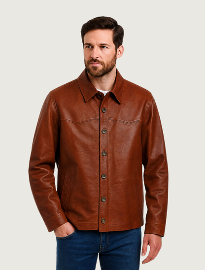 Mavericks Men's Leather Shirt Jacket