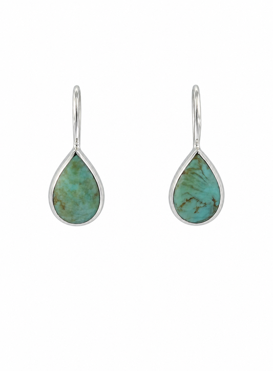 Kabana RP Sterling Silver & Turquoise Pull-Through Earrings