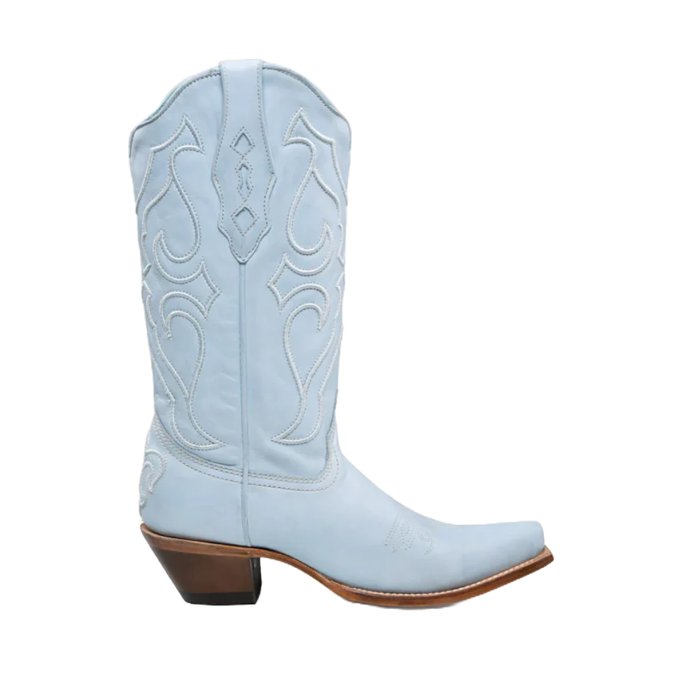 Ladies Baby Blue Embroidery Boots