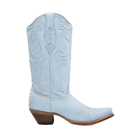 Ladies Baby Blue Embroidery Boots