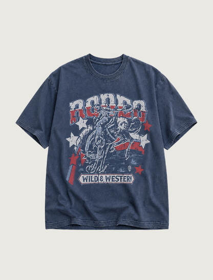 Rock & Roll Denim "Rodeo" Oversized Graphic T-Shirt