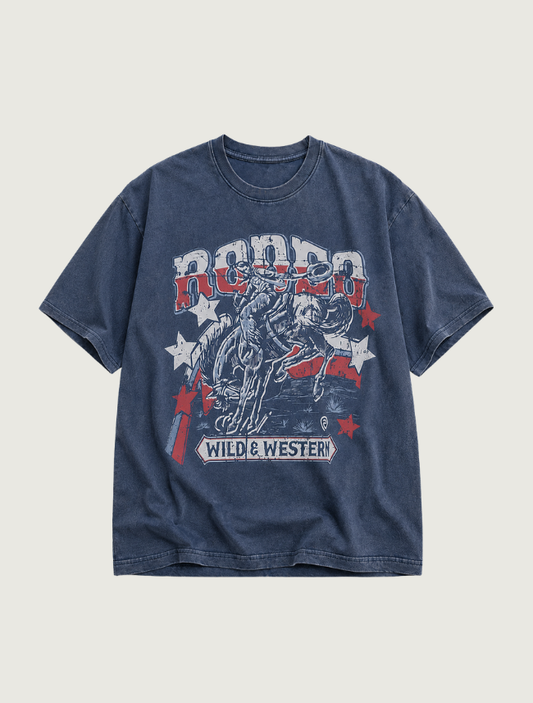 Rock & Roll Denim "Rodeo" Oversized Graphic T-Shirt