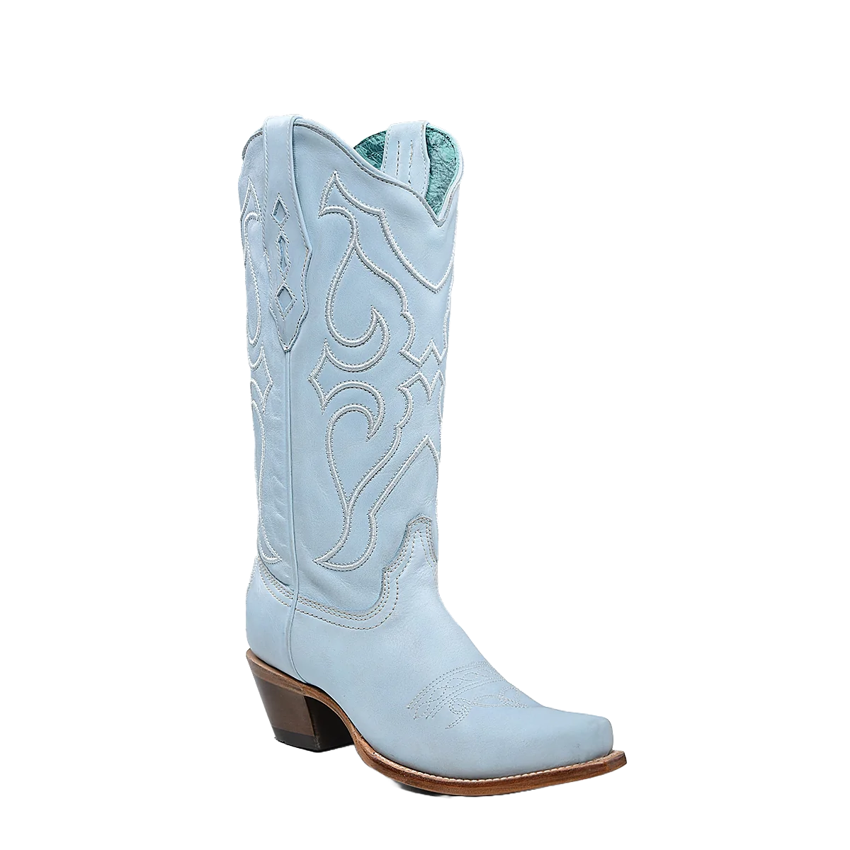 Ladies Baby Blue Embroidery Boots