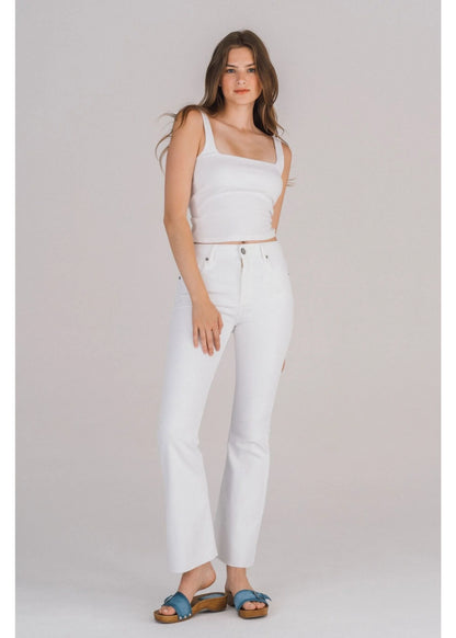 Women's White Flare Pants